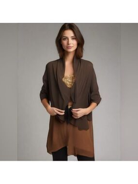 Lily White 𝅺Brand Gray Open Front Cardigan